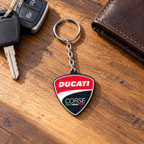 Breloc Ducati Corse cu logo – fotografie ilustrativă (AI)