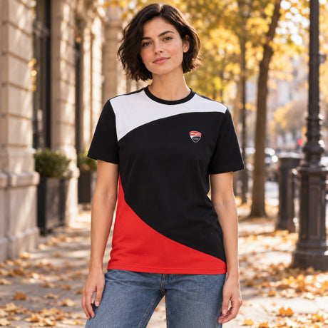 Tricou casual Ducati Corse cu logo – negru – fotografie ilustrativă (AI)
