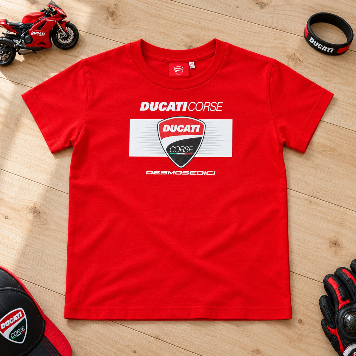 Tricou pentru copii Ducati Desmosedici – fotografie ilustrativă (AI)