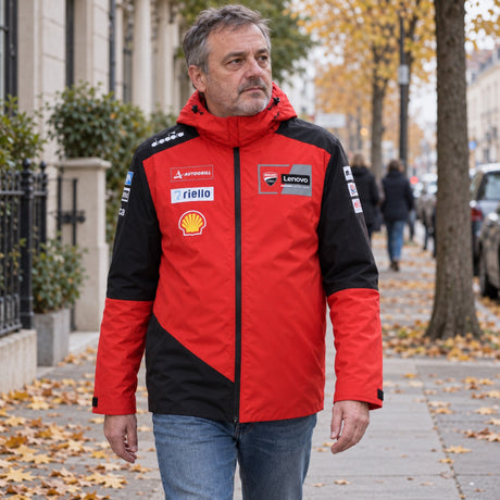 Ducati Lenovo Team Hooded Jacket with Sponsor Logos – Red – ilustrační foto (AI)
