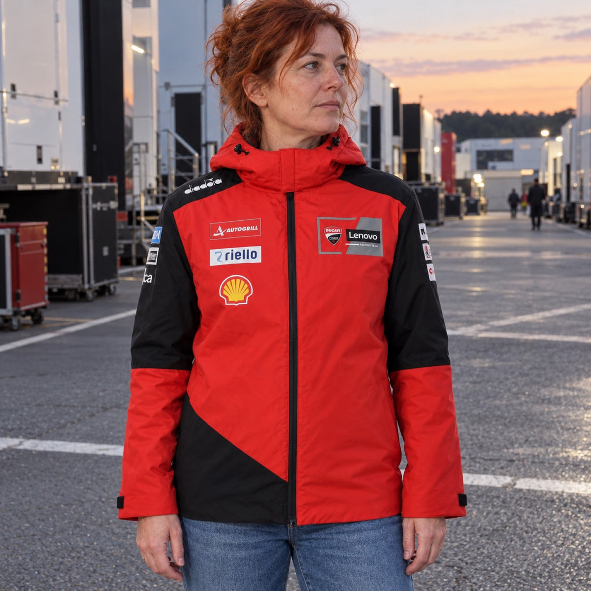 Ducati Lenovo Team Hooded Jacket with Sponsor Logos – Red – ilustrační foto 2 (AI)