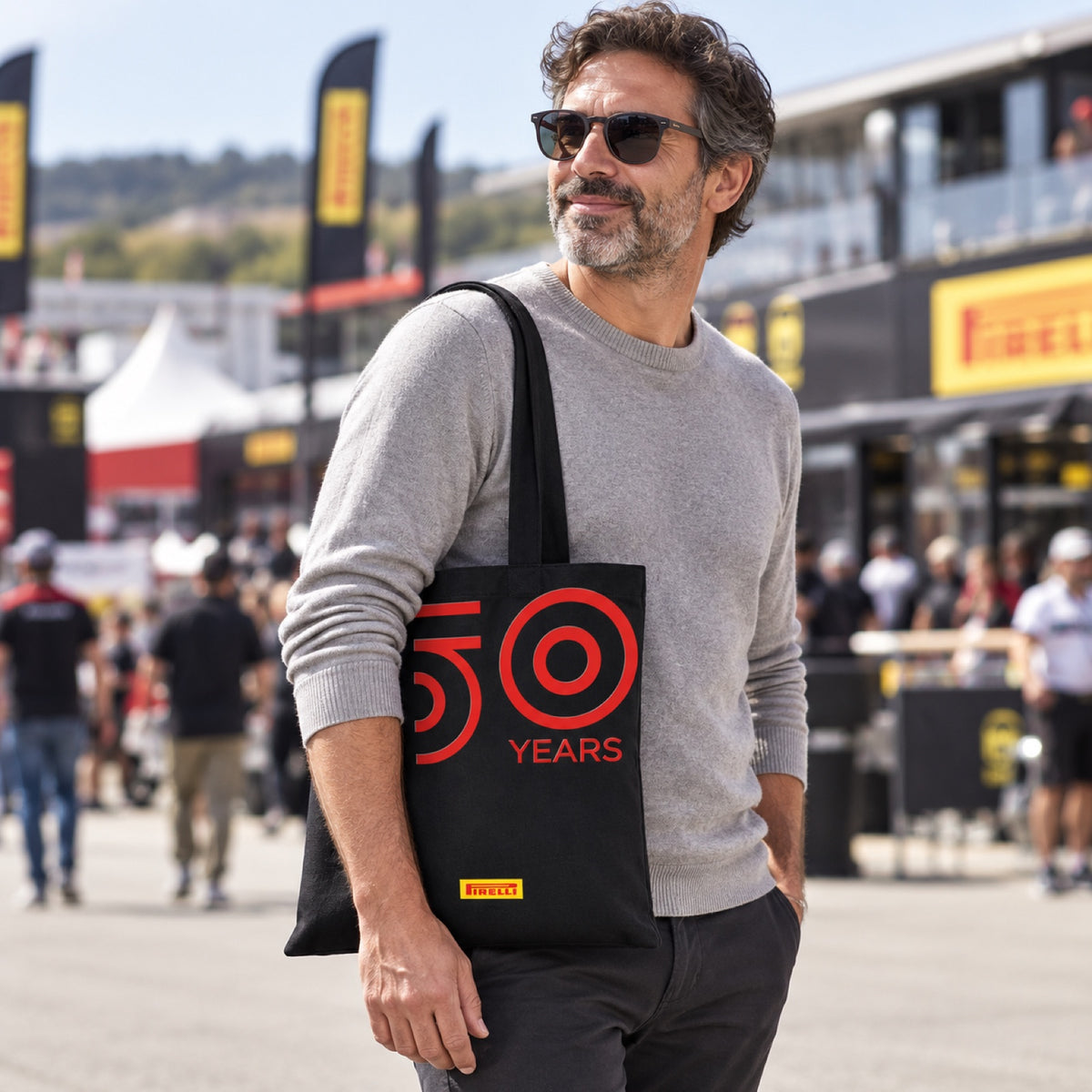 F1 Tech Pirelli Shopping Bag – Black – illustrative photo (AI)