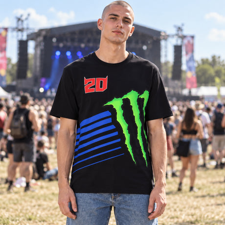 Tricou Fabio Quartararo Monster Energy cu logo – negru – fotografie ilustrativă (AI)