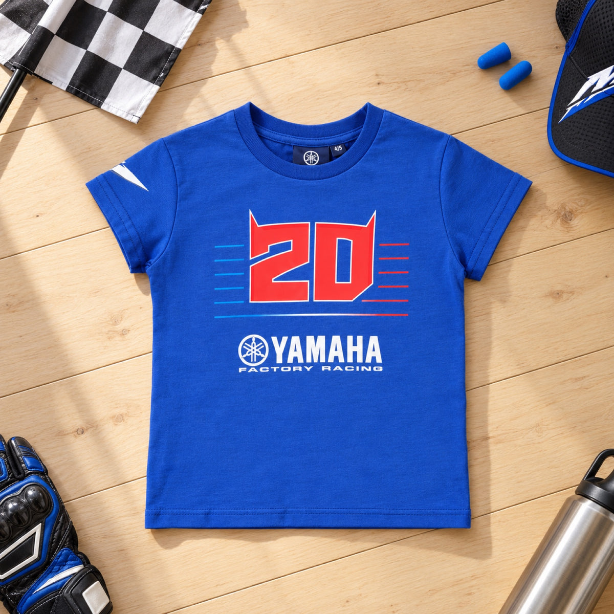 Fabio Quartararo Yamaha MotoGP Logo Kids' T-Shirt – Blue – illustrative photo (AI)