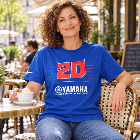 Tricou Fabio Quartararo Yamaha MotoGP cu logo – albastru – fotografie ilustrativă (AI)