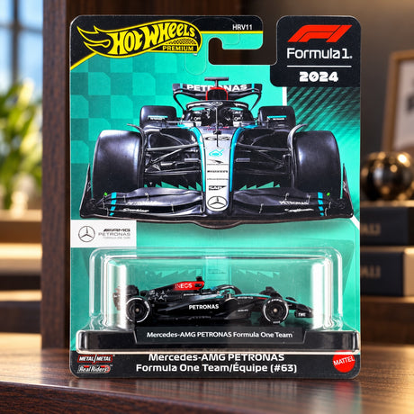 Machetă Hot Wheels F1 Premium – George Russell Mercedes AMG Petronas F1 – fotografie ilustrativă (AI)