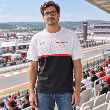 Tricou HRC Honda x Marc Marquez – alb – fotografie ilustrativă (AI)