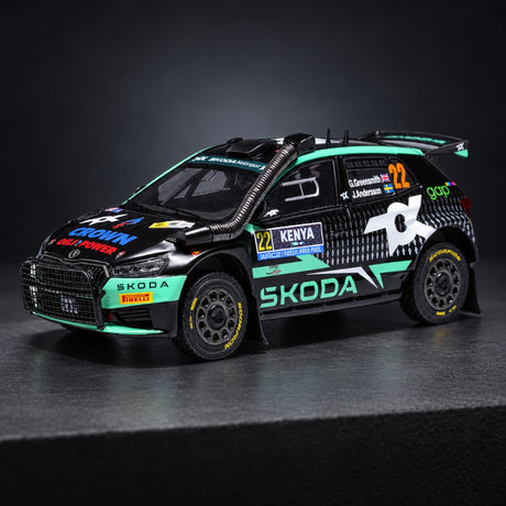 Škoda Fabia Rally2 Model #22 Greensmith/Andersson – WRC Safari Rally Kenya 2024 – IXO – illustrative photo (AI)