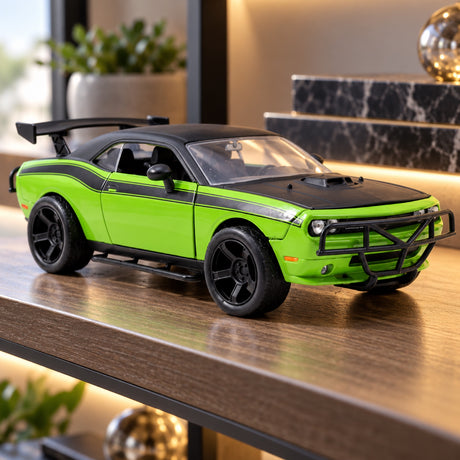 Fast & Furious Dodge Challenger SRT8 Off-Road Model 1:24 – Green/Black – illustrative photo (AI)
