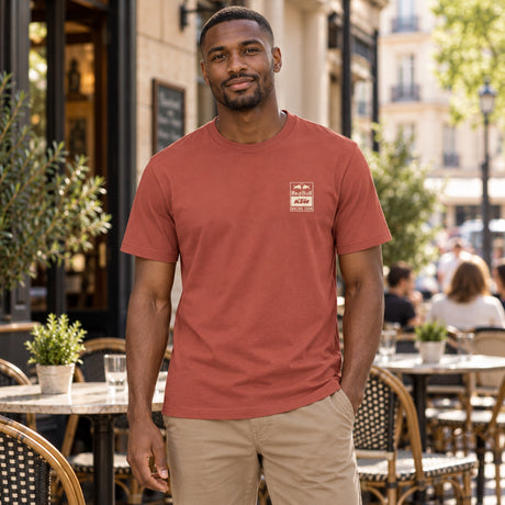Tricou pentru fani KTM Red Bull Racing GRIND – maro închis – fotografie ilustrativă (AI)