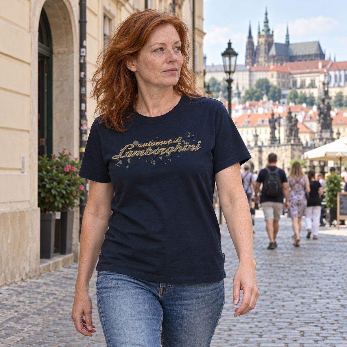 Tricou Lamborghini Casual cu logo – bleumarin – fotografie ilustrativă 2 (AI)