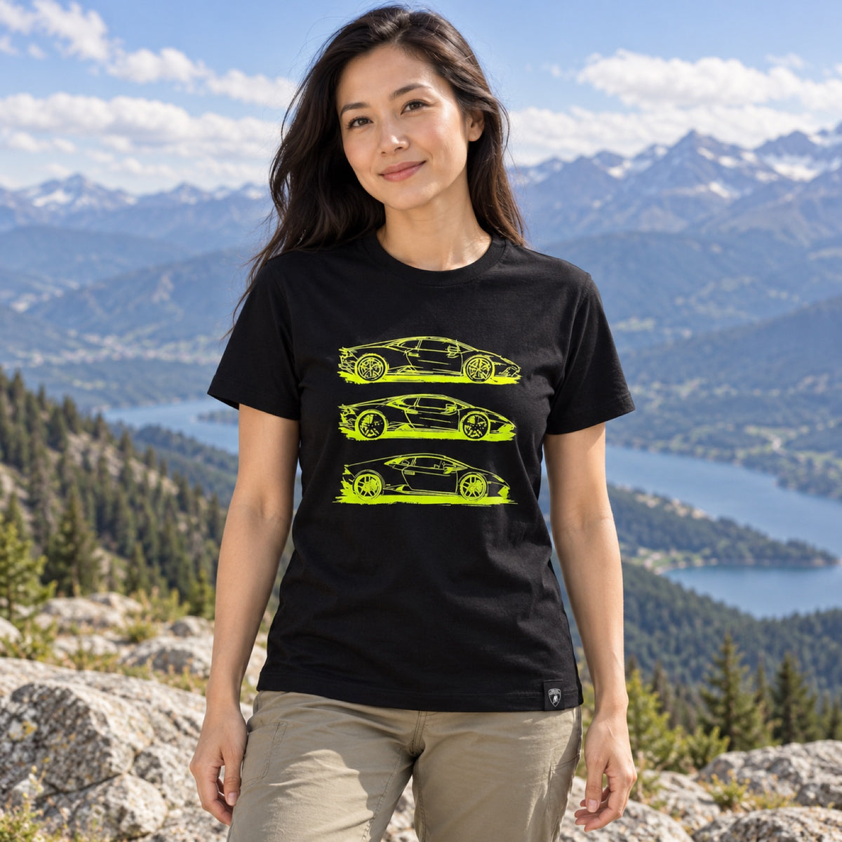 Tricou Lamborghini cu motiv Lambo – negru – fotografie ilustrativă (AI)