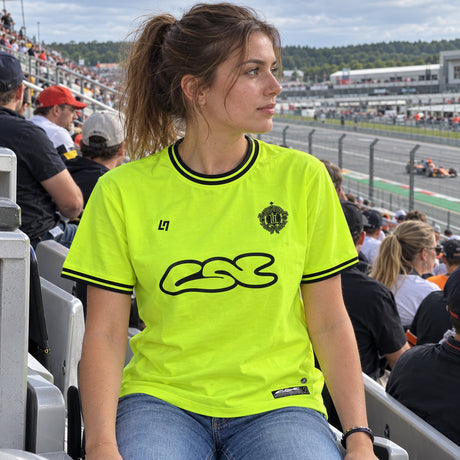 Lando Norris LN4 GRANDSTAND #1 T-Shirt – Neon Yellow – ilustrační foto 2 (AI)
