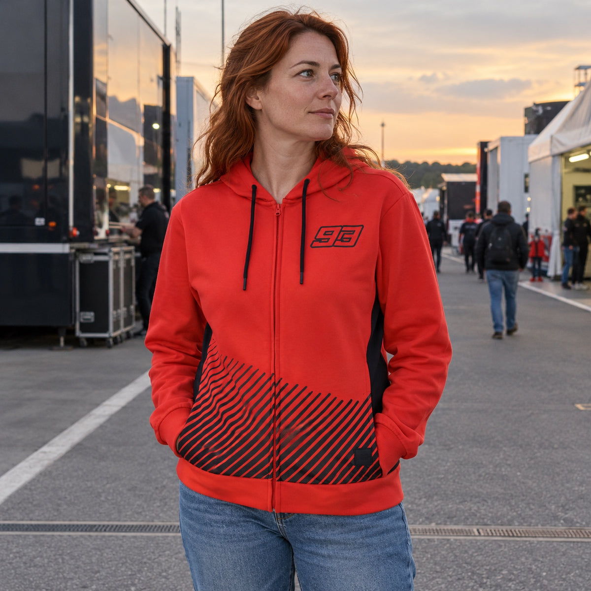 Marc Marquez STRIPES 93 Lifestyle Hoodie – ilustrační foto 2 (AI)