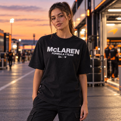 McLaren F1 NE Wordmark Casual T-Shirt – Black – illustrative photo (AI)