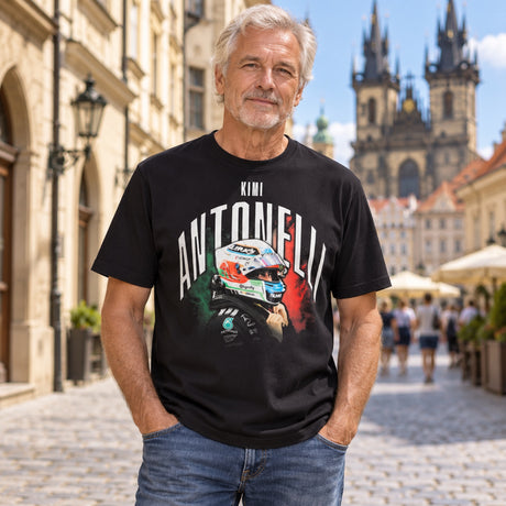 Tricou Mercedes-AMG PETRONAS F1 x Adidas KIMI ANTONELLI GRAPHIC – negru – fotografie ilustrativă (AI)