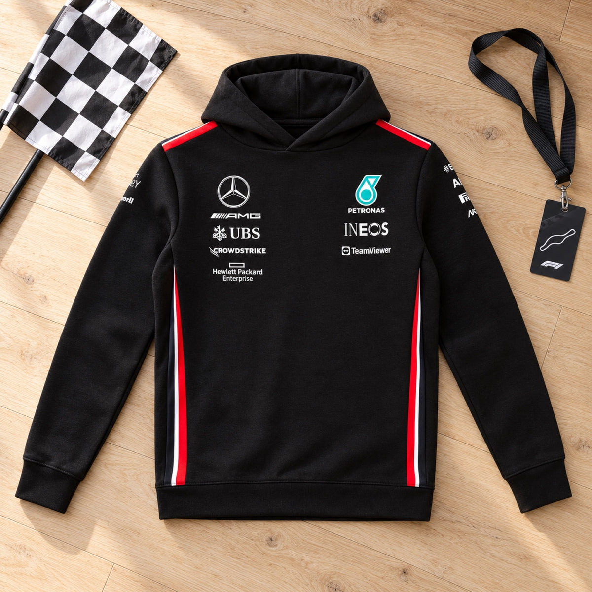 Mercedes-AMG PETRONAS F1 Kids' Team Hoodie AMG – 140 cm – illustrative photo (AI)