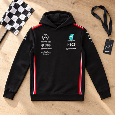 Mercedes-AMG PETRONAS F1 Kids' Team Hoodie AMG – 140 cm – illustrative photo (AI)