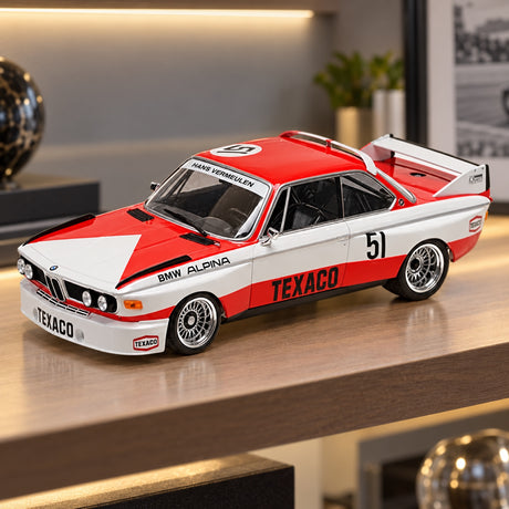Machetă Minichamps BMW 3.0 CSL Zandvoort 1974 1:18 – H. Vermeulen – fotografie ilustrativă (AI)