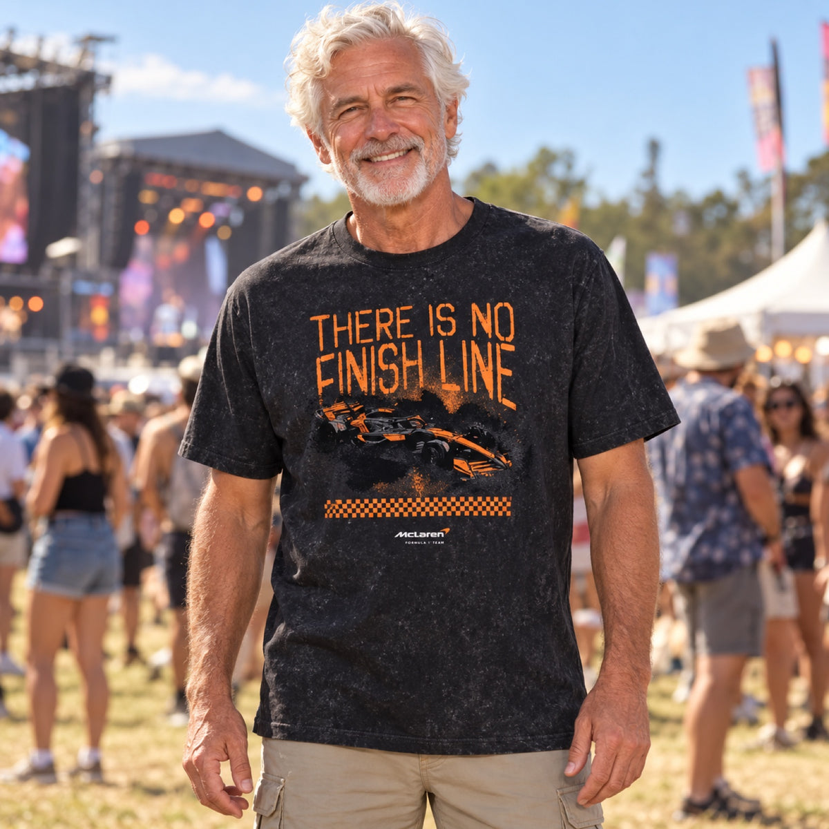 Tricou pentru fani McLaren F1 NE Finish Line – negru – fotografie ilustrativă (AI)