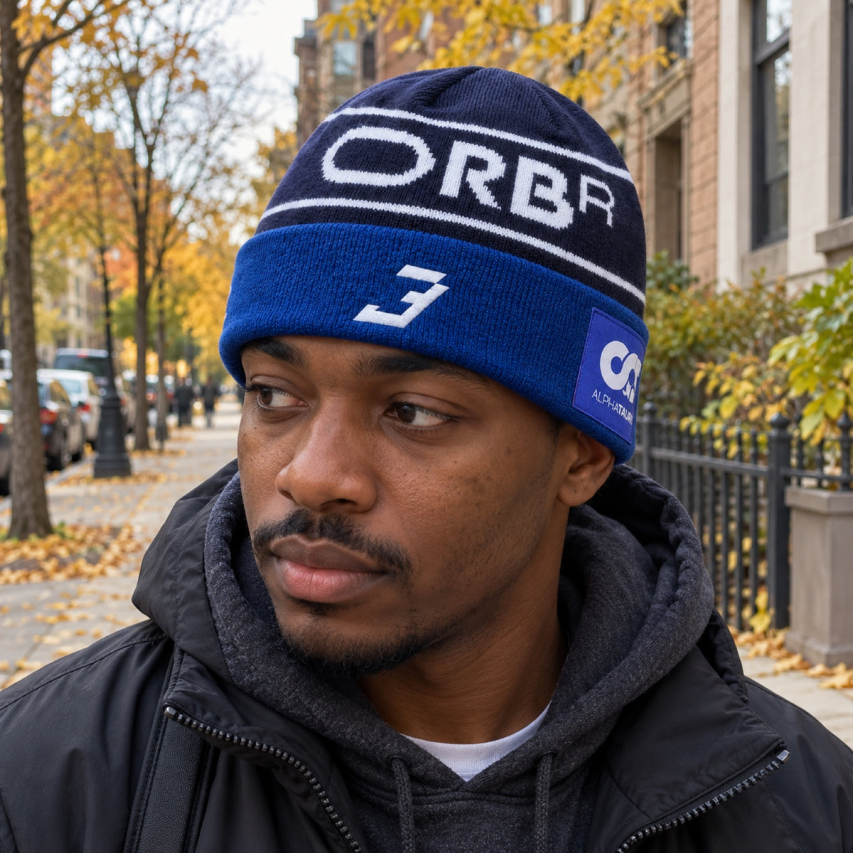 Oracle Red Bull Racing Max Verstappen #3 Beanie – Navy/Blue – ilustrační foto (AI)