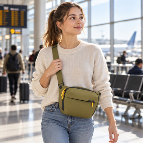Peak Design Everyday Sling 6L – Kelp – fotografie ilustrativă (AI)