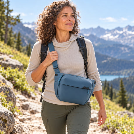 Peak Design Everyday Sling 6L – Ocean – fotografie ilustrativă (AI)