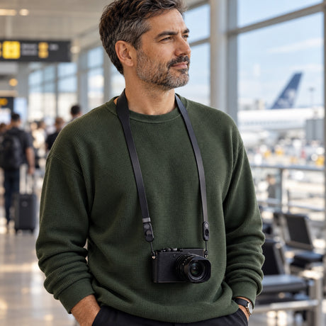 Peak Design Form Leather Camera Strap Long – Black – illustrative photo (AI)