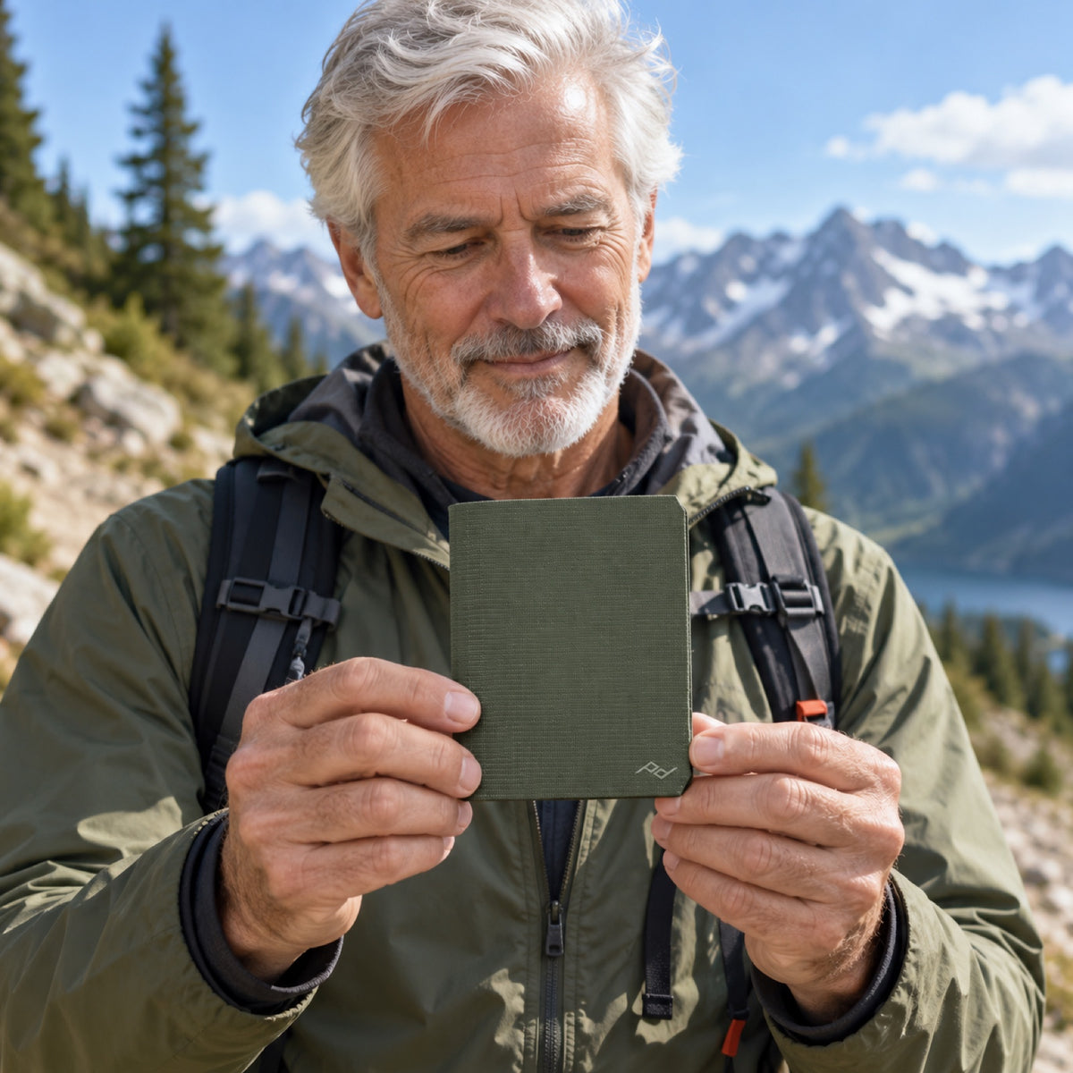 Peak Design Passport Wallet – Sage – fotografie ilustrativă (AI)