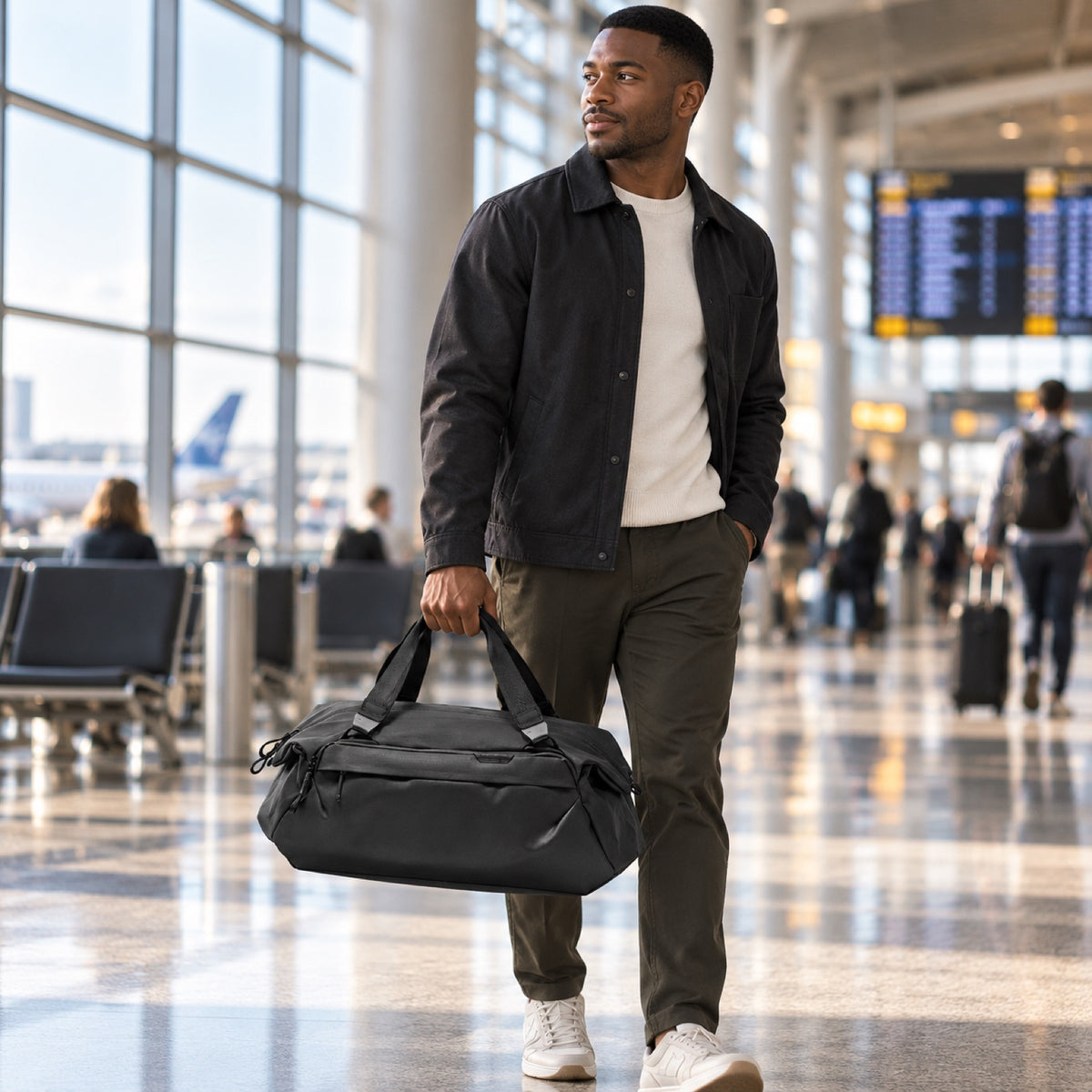 Peak Design Travel Duffel 35L – Black – fotografie ilustrativă (AI)