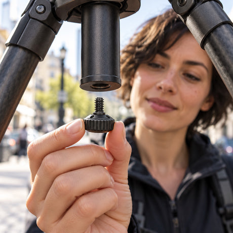 Peak Design buton pentru coloana centrală – fotografie ilustrativă (AI)