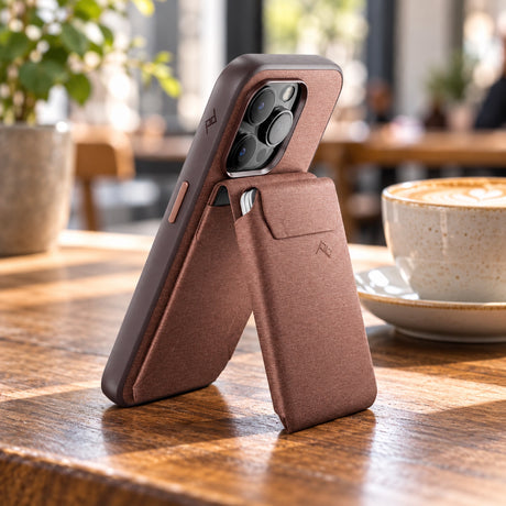 Peak Design Stand Wallet – Redwood – fotografie ilustrativă (AI)