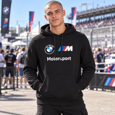 Hanorac casual BMW Motorsport – negru – fotografie ilustrativă (AI)
