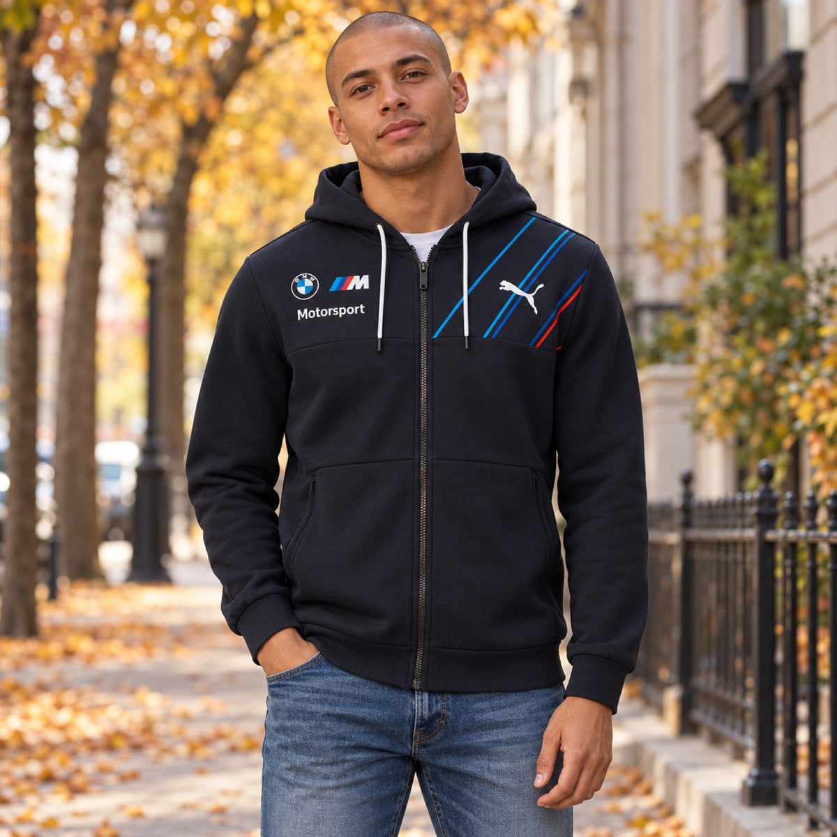 Hanorac de echipă BMW Motorsport – bleumarin – fotografie ilustrativă (AI)