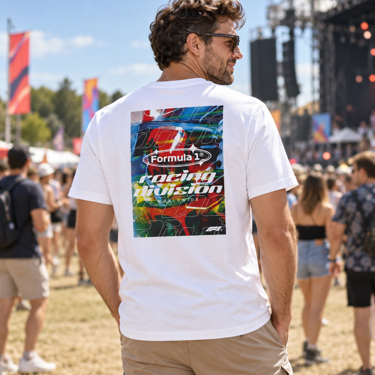 Tricou casual Formula 1 Racing Division – alb – fotografie ilustrativă (AI)