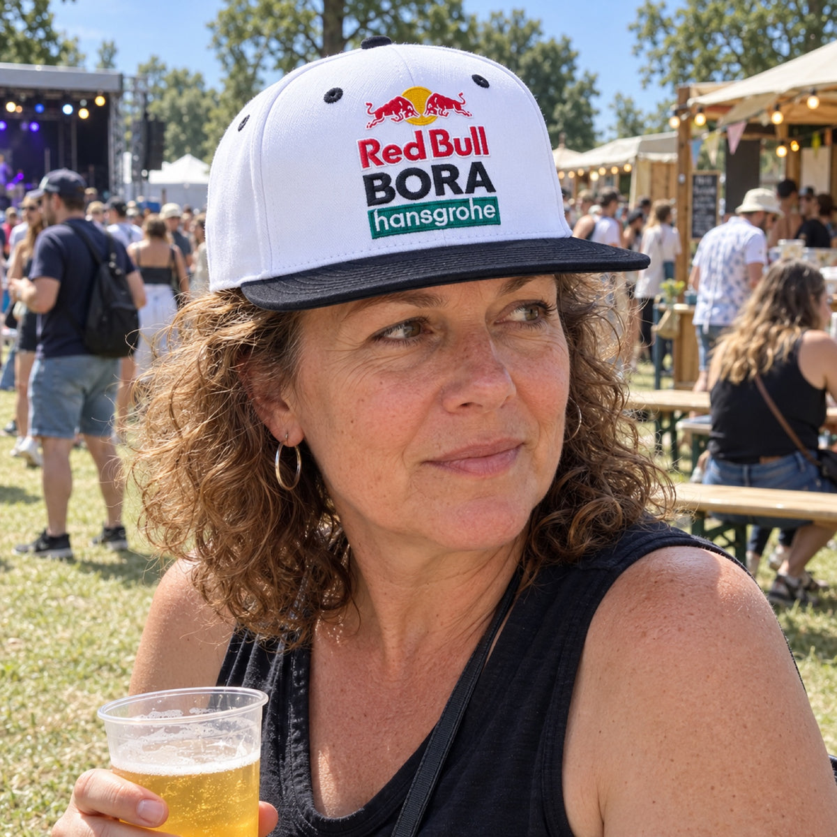 Red Bull Bora Hansgrohe Fan Cap with Flat Peak – illustrative photo 2 (AI)
