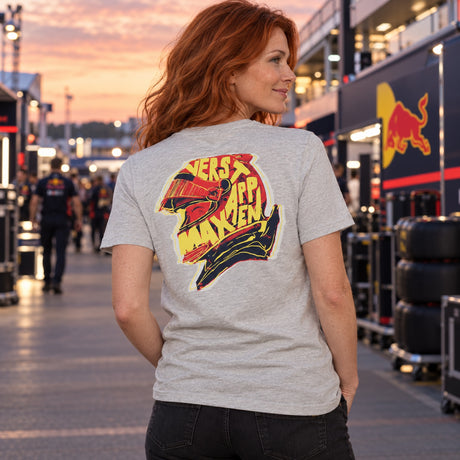 Max Verstappen Red Bull Racing F1 HELMET T-Shirt – Grey – illustrative photo (AI)