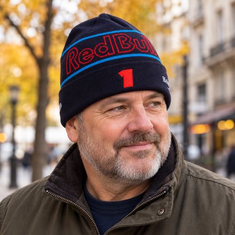 Max Verstappen Red Bull Racing F1 Team Beanie – Navy Blue – illustrative photo (AI)