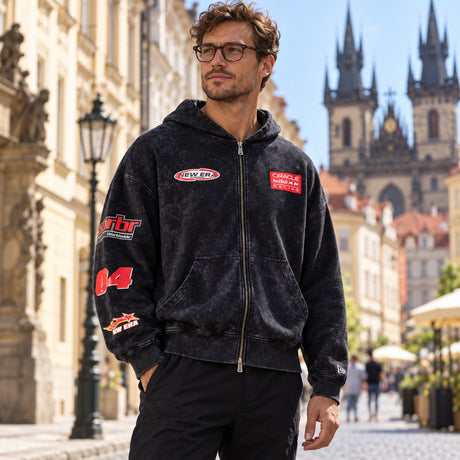 Hanorac cu fermoar Oracle Red Bull Racing NE LINEAR – negru, oversized – fotografie ilustrativă (AI)