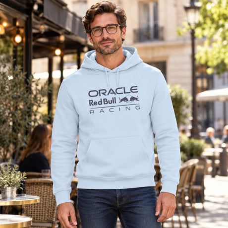 Hanorac casual Red Bull Racing F1 cu logo ORBR – bleu deschis – fotografie ilustrativă (AI)