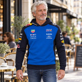 Hanorac de echipă Oracle Red Bull Racing cu logo-urile sponsorilor – fotografie ilustrativă (AI)