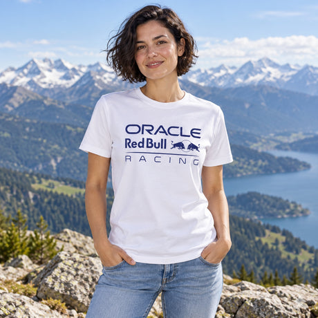 Tricou Oracle Red Bull Racing ediția TONAL cu logo – alb – fotografie ilustrativă (AI)