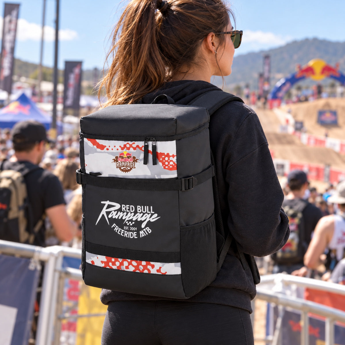 Red Bull Rampage TERRAIN Backpack – Black – illustrative photo (AI)