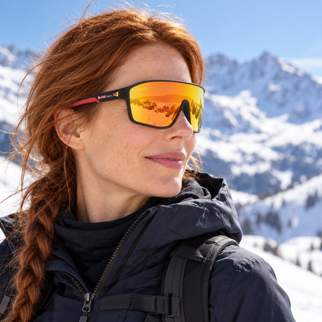 Ochelari de soare Red Bull Spect DAFT – negri cu lentile maro – fotografie ilustrativă (AI)