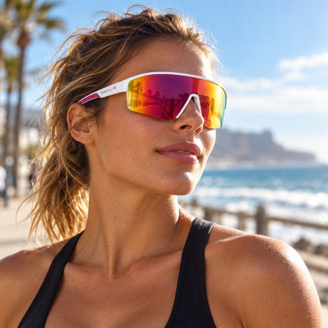 Ochelari de soare Red Bull Spect DUNDEE – albi, lentile roșu-galbene – fotografie ilustrativă (AI)