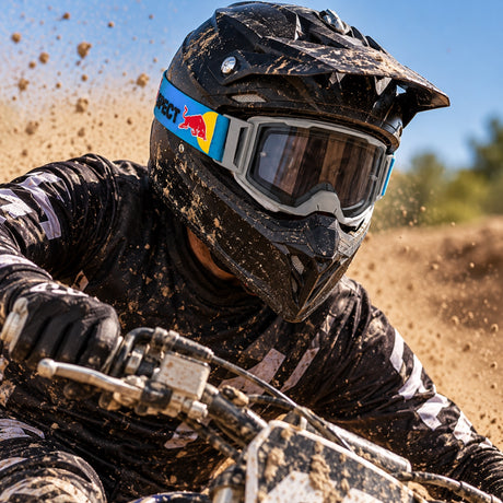 Ochelari de motocros Red Bull Spect STRIVE S – gri, lentile fumurii – fotografie ilustrativă (AI)