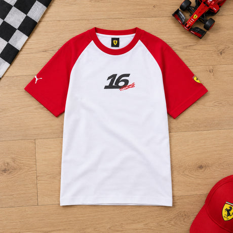 Charles Leclerc Scuderia Ferrari F1 x Puma Kids' T-Shirt – Fan Edition – 140 cm – illustrative photo (AI)