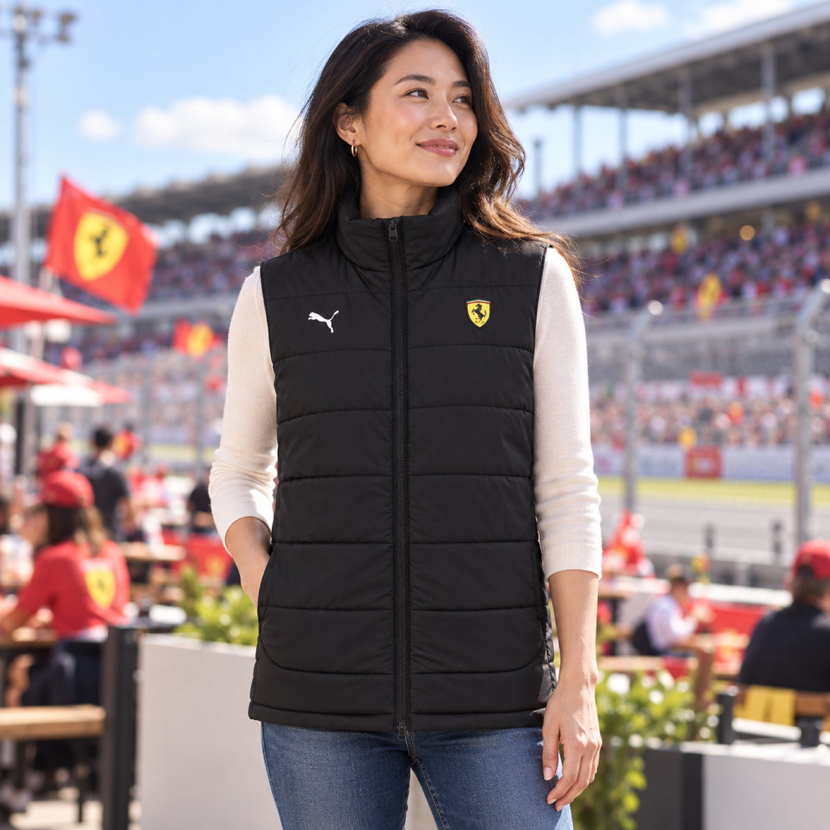Vestă casual Scuderia Ferrari F1 – neagră – fotografie ilustrativă (AI)