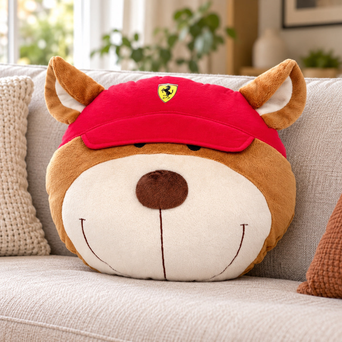 Scuderia Ferrari Plush Teddy Bear Cushion – illustrative photo (AI)