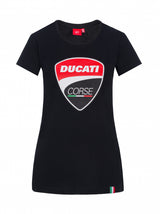 Tricou damă Ducati Corse cu logo, negru